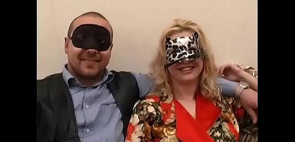  Cute blonde in mask wants his cock!